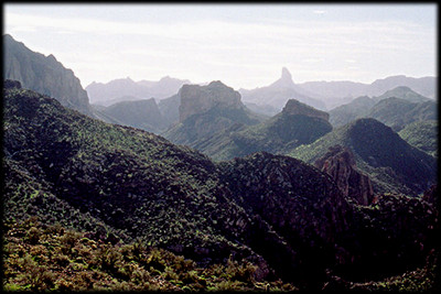 Looking deep into the heart of the Superstition Wilderness, near Phoenix, Arizona. Weaver's Needle is in the background.