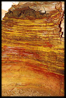 A rainbow of color inside the mine.
