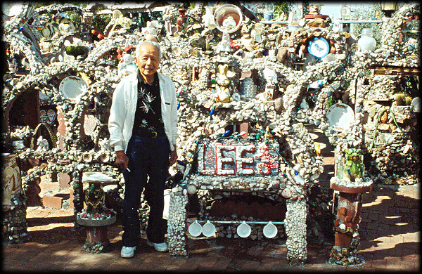 Mr. Louis Lee at the entrance to the Oriental Rock Garden.