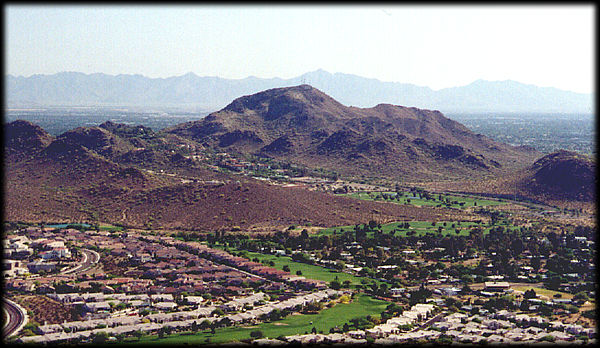 North Mountain, from Lookout Mountain, in Phoenix, Arizona, looking SW.