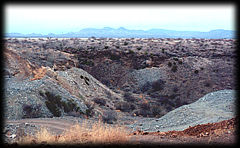 Minas de Peridoto cerca de la ciudad Apache de San Carlos, Arizona.