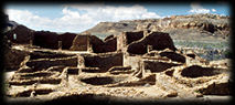 Ruins at Chaco Canyon, New Mexico.