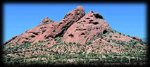 Tilted red beds in the Papago Buttes, in Phoenix, Arizona.