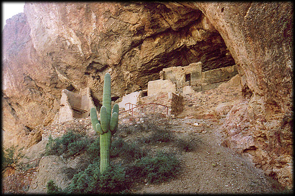 Lower Cliff Dwellings at Tonto National Monument, near Globe, Arizona.