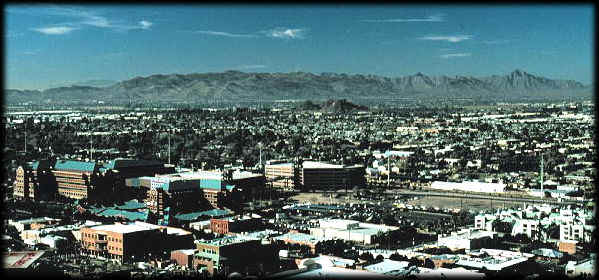 South Mountain Metamorphic Core Complex from Tempe Butte, overlooking Arizona State University.