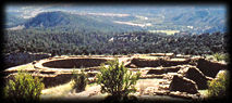 Ancient kivas and ruins at Chimney Rock Pueblo, in Colorado.