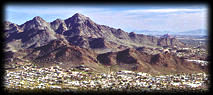 The Phoenix Mountains and Squaw Peak, from North Mountain, in Phoenix, Arizona.