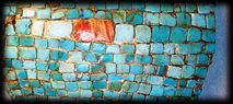 Ancient turquoise tesserae-style jewelry, from Arizona.